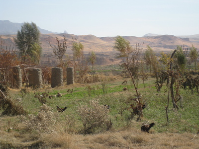 Right side of the river is green while left side is barren